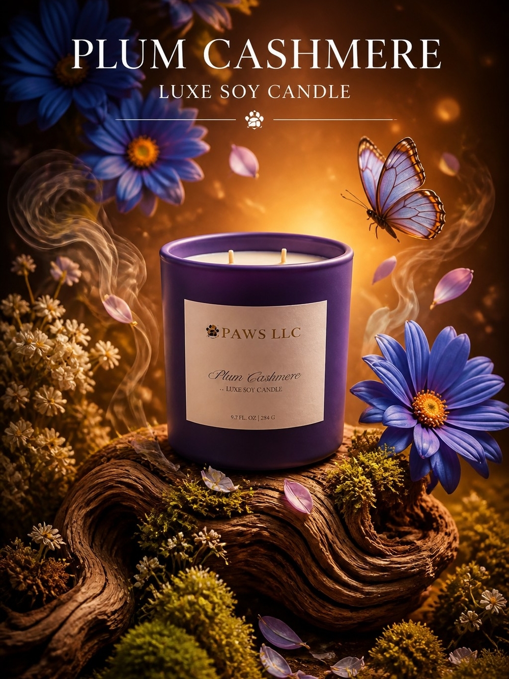 Plum Cashmere Luxe Soy Candle - Purple
